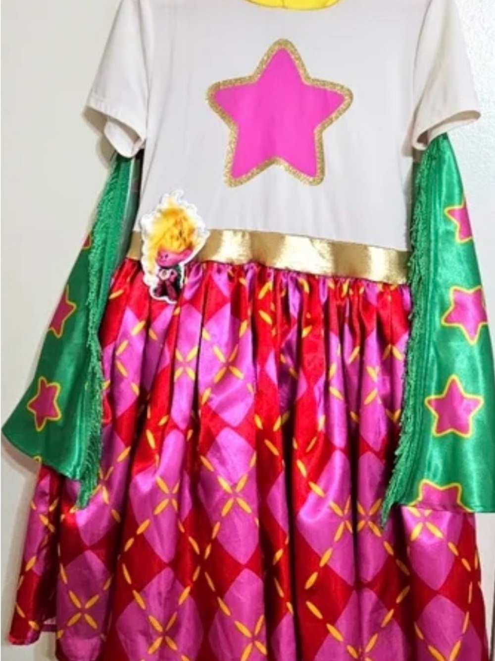 Trolls Viva Costume with Yellow Hood - Picture 4 of 6